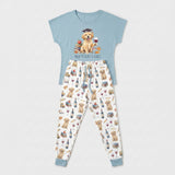 Back to Class & Glass Golden Retriever Knit Pajama Set for Women