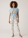 Back to Class & Glass Golden Retriever Knit Pajama Set for Women