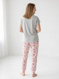 Coffee & Frenchie Dog Mom Soft Knit Pajama Set for Women
