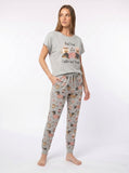 But First Coffee & Dogs — Dachshund Print Soft Knit Pajama Set for Women