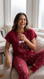 Cute Dog Mom Soft Knit Pajama Set — French Bulldog Graphic Tee & AOP Jogger Pants for Women
