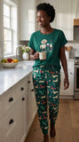Dachshund & Wine Soft Knit Pajama Set for Playful Dog Moms