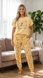 Golden Retriever Wine Print Soft Knit Pajama Set for Women — Funny Dog Mom Sleepwear