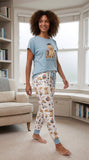 Back to Class & Glass Golden Retriever Knit Pajama Set for Women