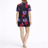 Two-Piece Silk-Style Button-Down Pajamas
