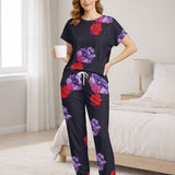 Oversized Floral Print Nightwear - Full Length Set